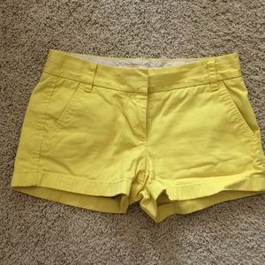 Yellow J crew chino shorts